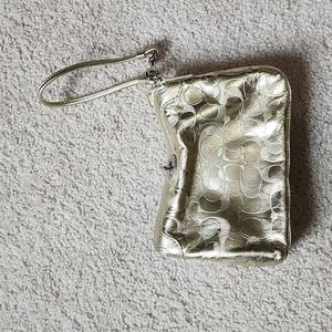 Coach Clutch Gold Metallic